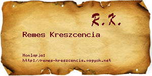 Remes Kreszcencia névjegykártya